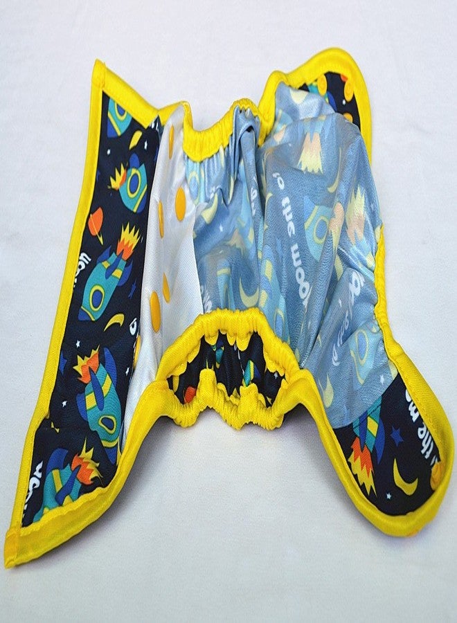 Hibaby One Size Cloth Diaper Cover Snap with Double Gusset (Rocket) - Image 5